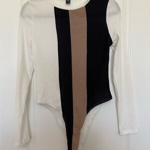 SHEIN Black and Tan Knit Top